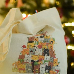 Totebag 🇫🇷 Chatpin de Noël 🎄😸